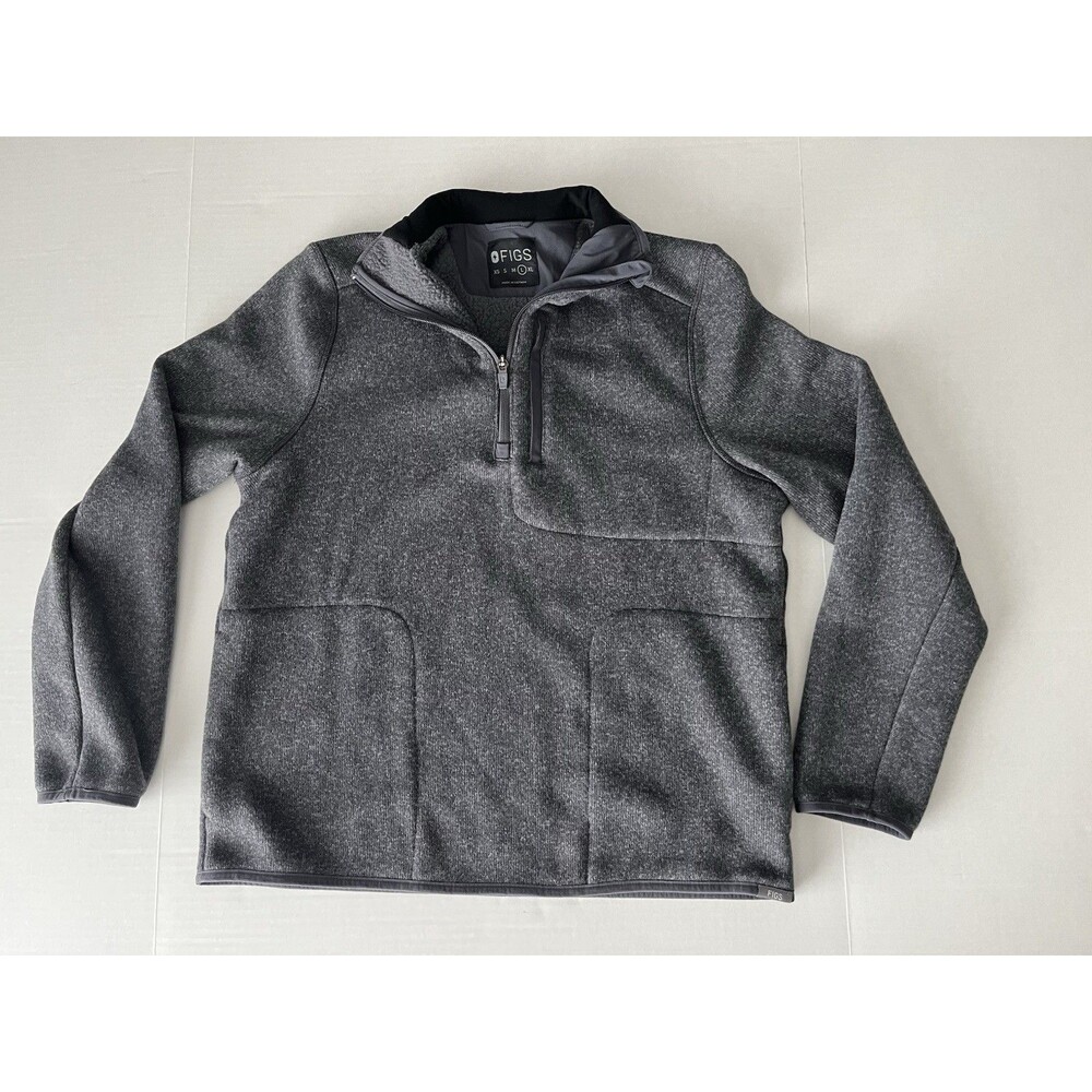 FIGS Charcoal Gray On-Shift ¼ Zip - Sweater Knit Size L